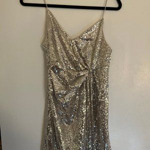 Zara silver sequin dress